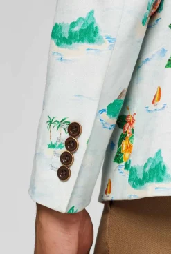 OppoSuits Tropical - Hawaiian - Aloha Blue|Heren Zomer Blazers|Deluxe Blazers