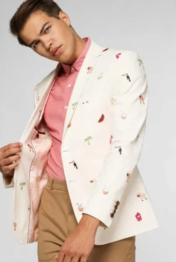 OppoSuits Tropical - Summer Icons - Off White|Heren Zomer Blazers|Deluxe Blazers