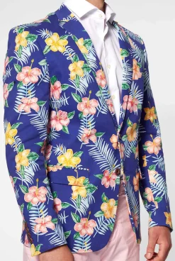 OppoSuits Tropical Flowers - Blue|Heren Zomer Blazers
