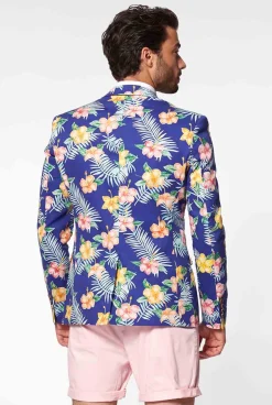 OppoSuits Tropical Flowers - Blue|Heren Zomer Blazers