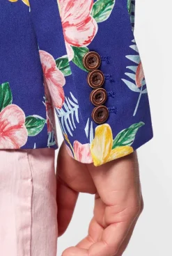OppoSuits Tropical Flowers - Blue|Heren Zomer Blazers
