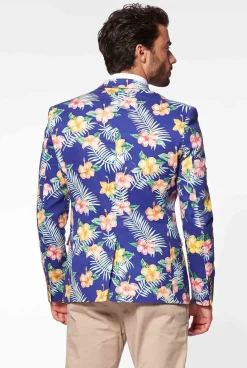 OppoSuits Tropical Flowers - Blue|Heren Zomer Blazers