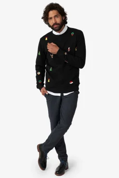 OppoSuits X-Mas Icons - Black|Heren Deluxe Sweaters|Kerst Sweaters
