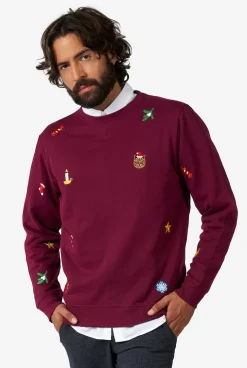OppoSuits X-Mas Icons - Burgundy|Heren Deluxe Sweaters|Kerst Sweaters